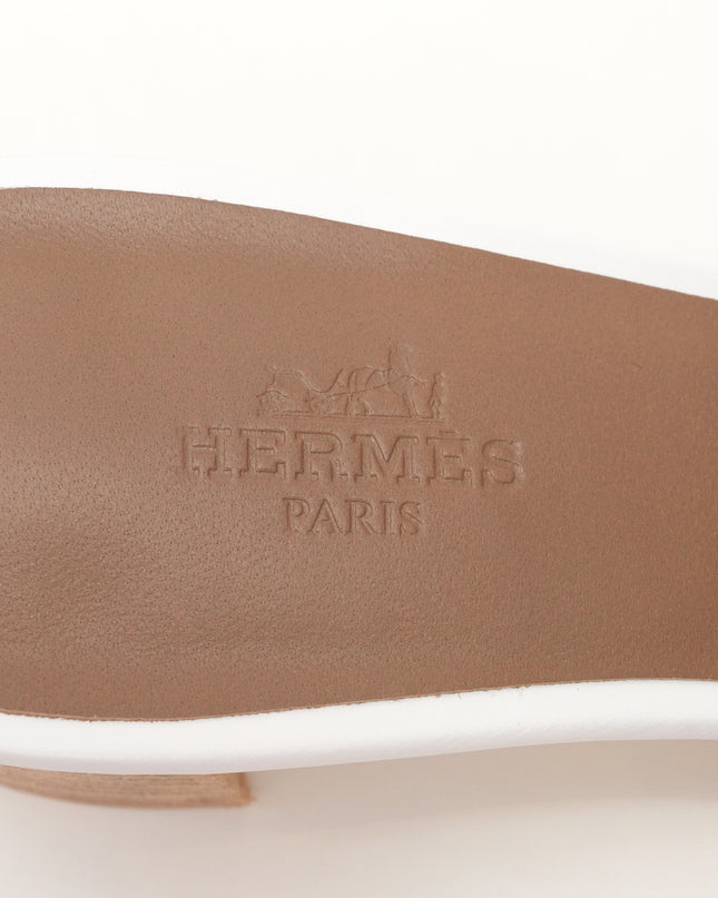 OASIS LEATHER SANDAL WHITE SIZE 37 WITH BOX