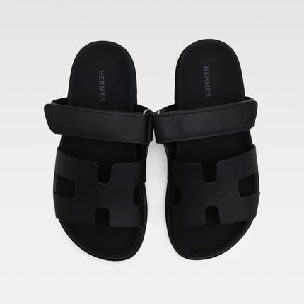 CHYPRE LEATHER SANDALS LADIES BLACK VELCRO STRAP