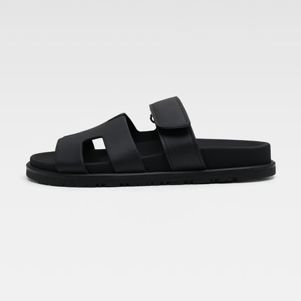 CHYPRE LEATHER SANDALS LADIES BLACK VELCRO STRAP