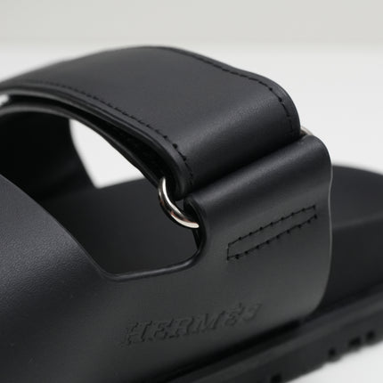 CHYPRE LEATHER SANDALS LADIES BLACK VELCRO STRAP