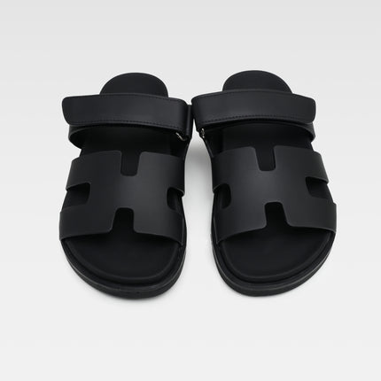 CHYPRE LEATHER SANDALS LADIES BLACK VELCRO STRAP