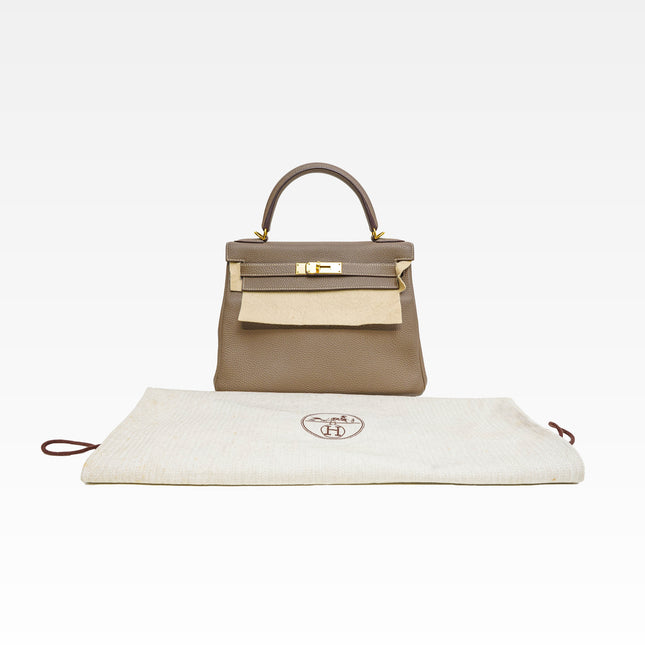 KELLY 28 ETOUPE GOLD-HARDWARE STAMP T