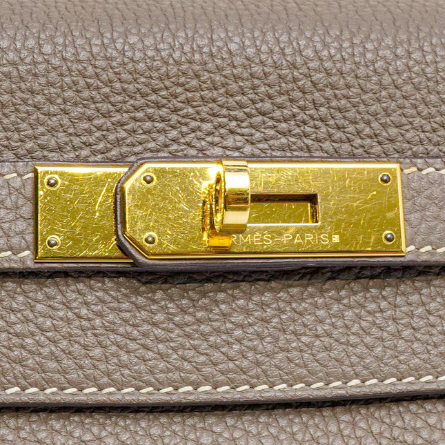 KELLY 28 ETOUPE GOLD-HARDWARE STAMP T