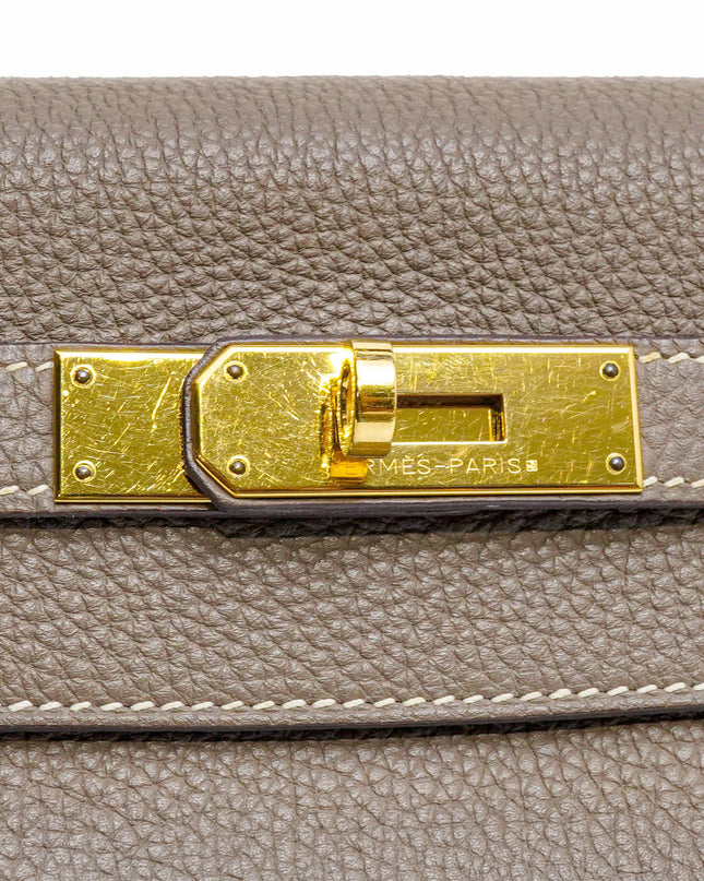 KELLY 28 ETOUPE WITH GOLD HARDWARE STAMP T