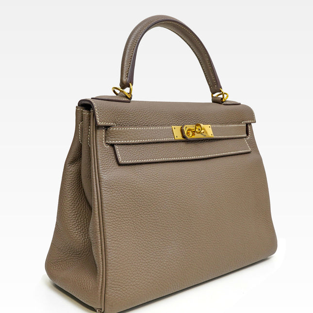 KELLY 28 ETOUPE GOLD-HARDWARE STAMP T