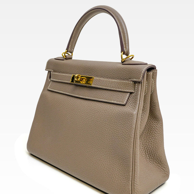 KELLY 28 ETOUPE GOLD-HARDWARE STAMP T