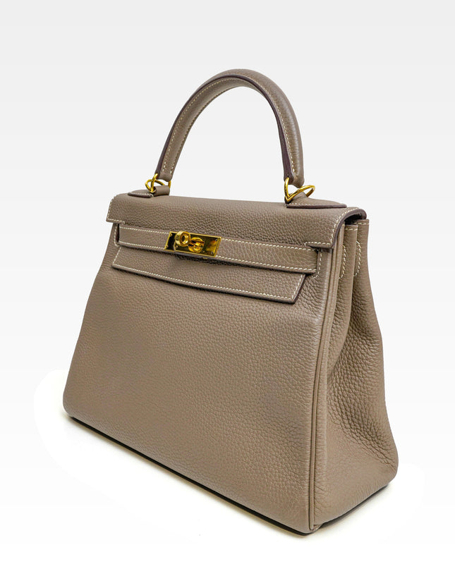 KELLY 28 ETOUPE WITH GOLD HARDWARE STAMP T