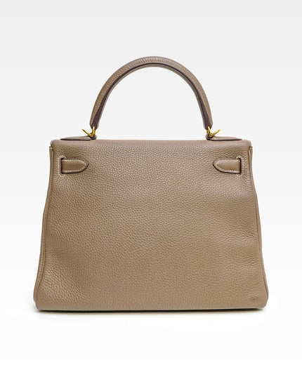 KELLY 28 ETOUPE WITH GOLD HARDWARE STAMP T