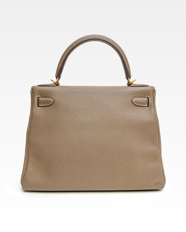 KELLY 28 ETOUPE WITH GOLD HARDWARE STAMP T