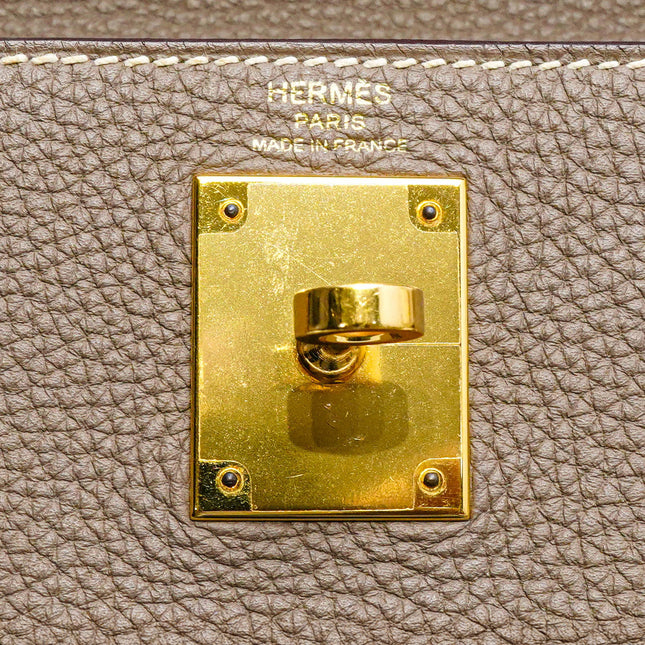 KELLY 28 ETOUPE GOLD-HARDWARE STAMP T