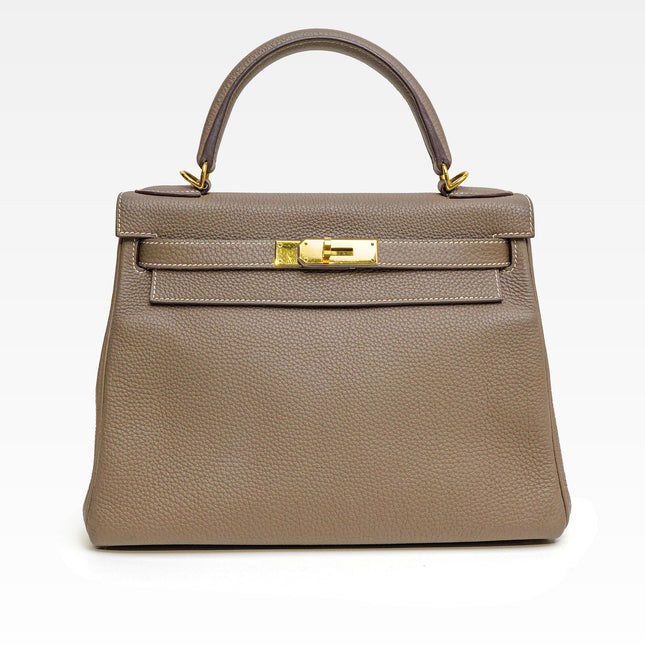 KELLY 28 ETOUPE GOLD-HARDWARE STAMP T