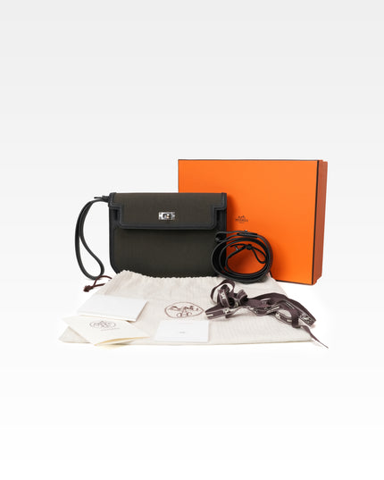 KELLY DEPECHE 25 WOLLYCOT CANVAS TOGO PALADIUM HARDWARE POUCH
