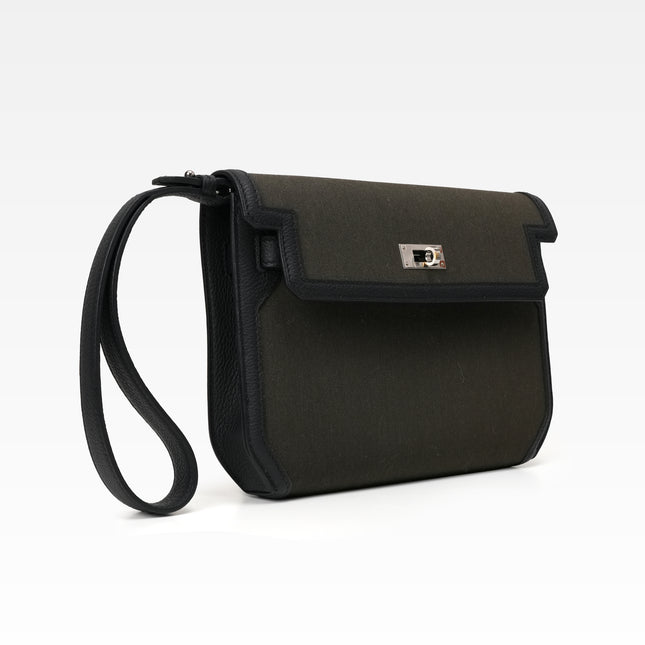 KELLY DEPECHE 25 WOLLYCOT CANVAS TOGO PALADIUM HARDWARE POUCH