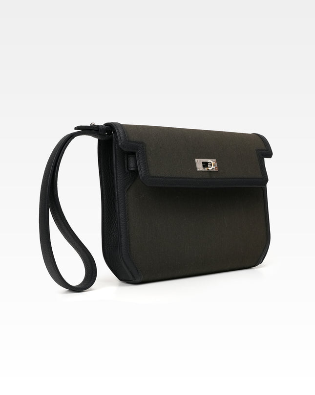 KELLY DEPECHE 25 WOLLYCOT CANVAS TOGO PALADIUM HARDWARE POUCH