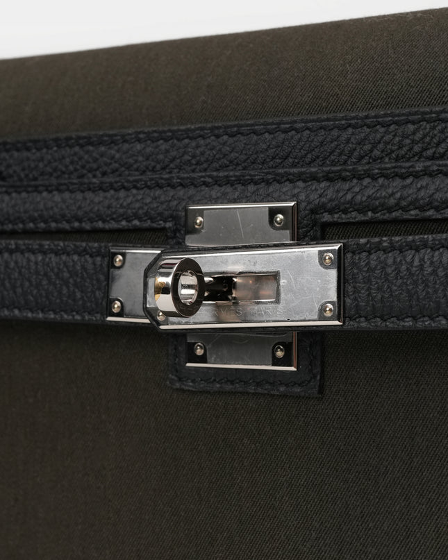 KELLY DEPECHE 25 WOLLYCOT CANVAS TOGO PALADIUM HARDWARE POUCH
