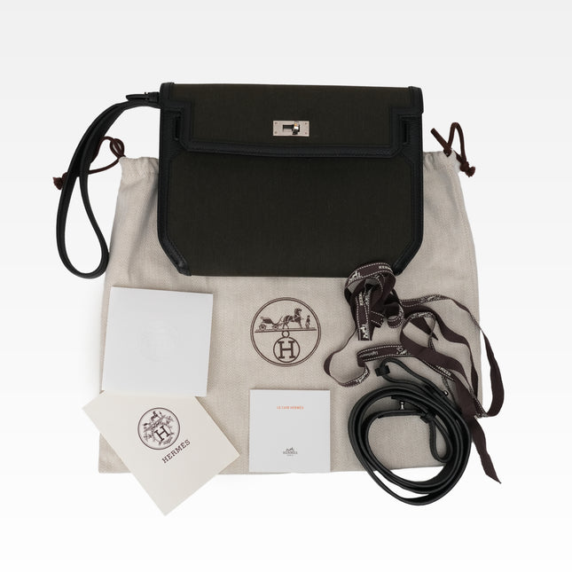 KELLY DEPECHE 25 WOLLYCOT CANVAS TOGO PALADIUM HARDWARE POUCH