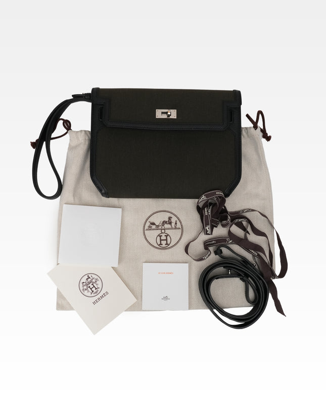 KELLY DEPECHE 25 WOLLYCOT CANVAS TOGO PALADIUM HARDWARE POUCH