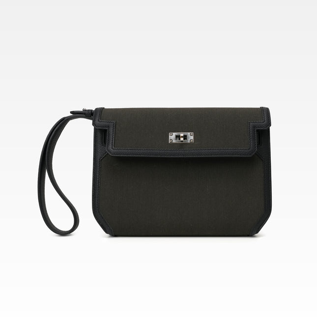 KELLY DEPECHE 25 WOLLYCOT CANVAS TOGO PALADIUM HARDWARE POUCH