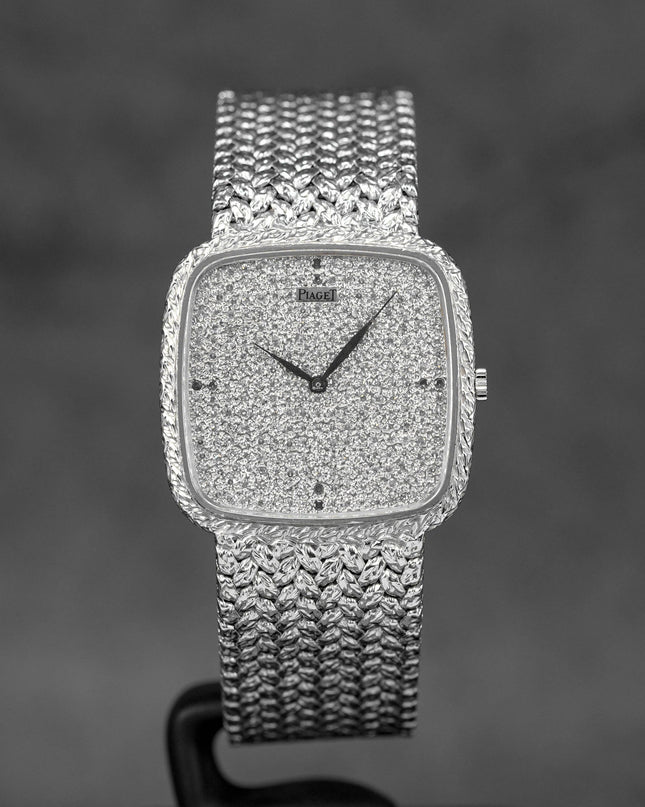 VINTAGE WHITEGOLD FULL PAVE DIAMOND & SAPPHIRE DIAL (WATCH ONLY)