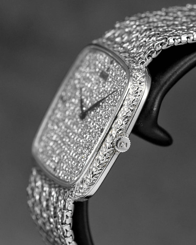 VINTAGE WHITEGOLD FULL PAVE DIAMOND & SAPPHIRE DIAL (WATCH ONLY)