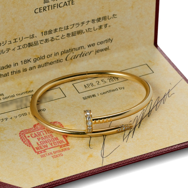 JUSTE UN CLOU BRACELET 18K YELLOWGOLD WITH 32 BRILLIANT CUT DIAMONDS (2019)