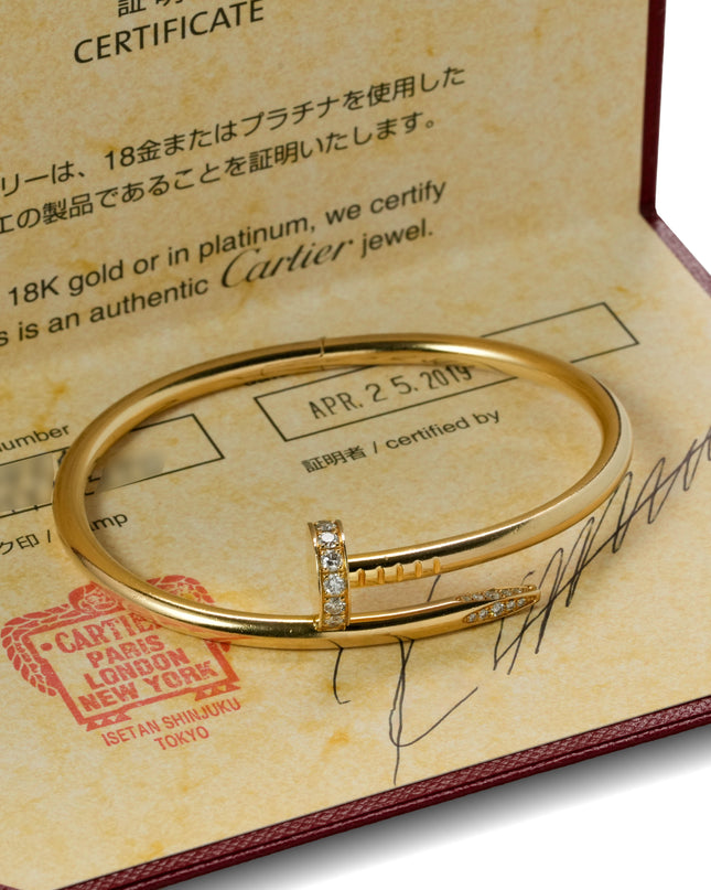 JUSTE UN CLOU BRACELET 18K YELLOWGOLD WITH 32 BRILLIANT CUT DIAMONDS (2019)