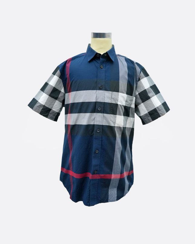 COTTON SHIRT NAVY BLUE - SIZE L