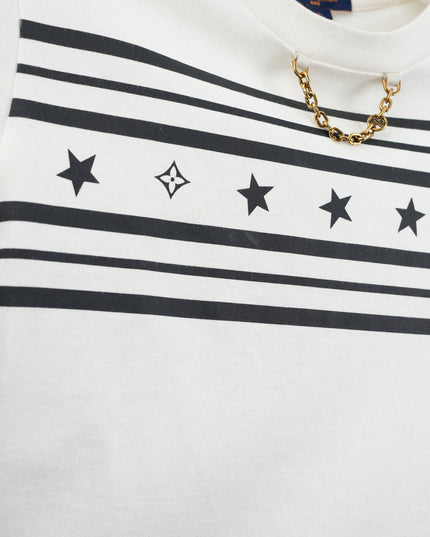SUMMER STARDUST TWO TONE CREWNECK TSHIRT SIZE S