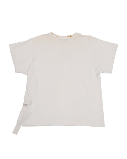 LOGO WHITE LADIES T-SHIRT WITH SIDE STRAP SIZE M