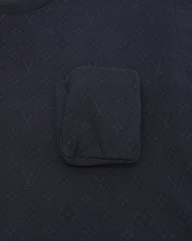 MONOGRAM POCKET T-SHIRT NAVY SIZE L