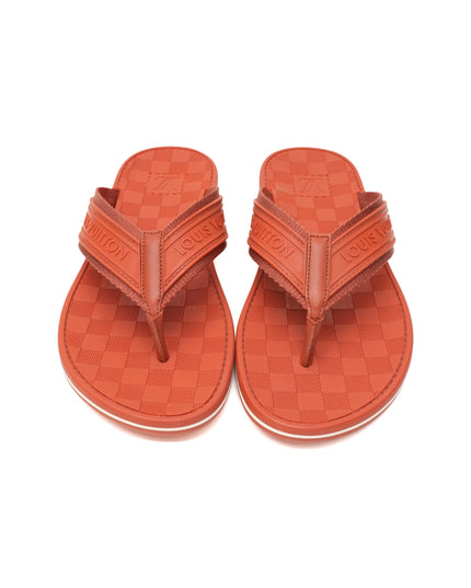 BEACH SANDALS MEN DAMIER ORANGE SIZE 8