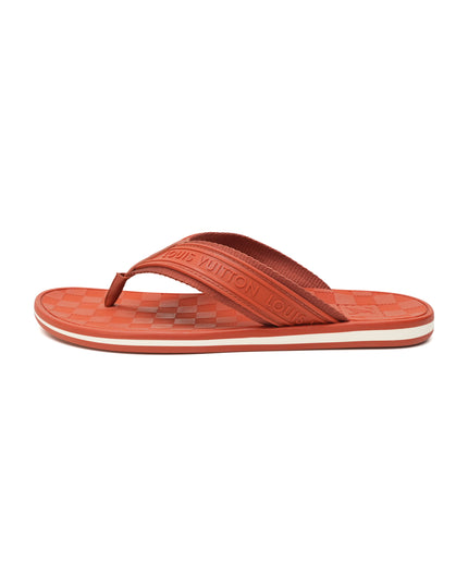 BEACH SANDALS MEN DAMIER ORANGE SIZE 8