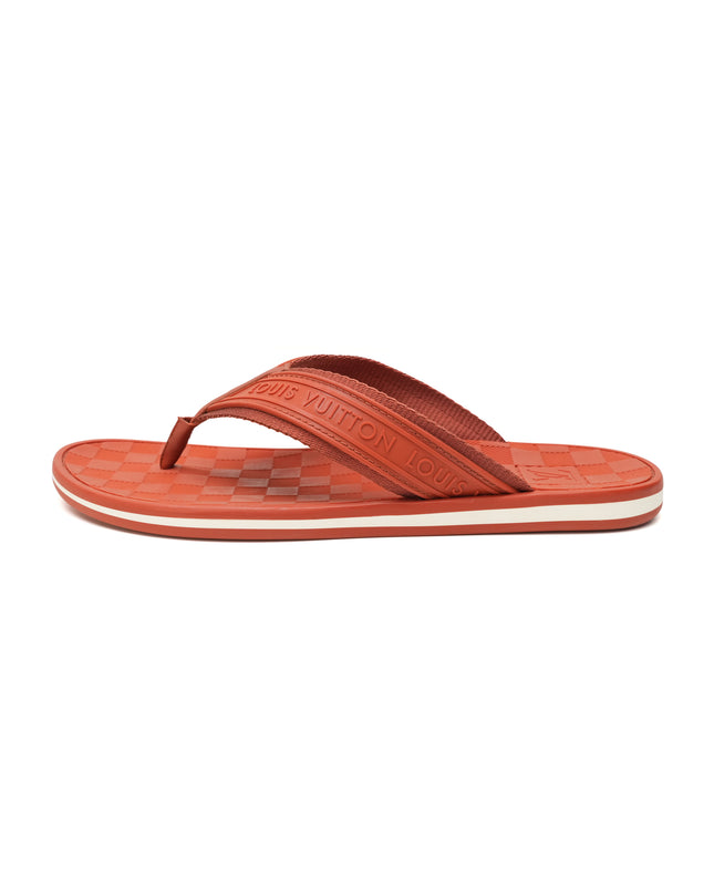 BEACH SANDALS MEN DAMIER ORANGE SIZE 8