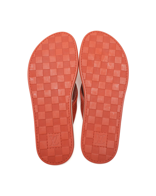 BEACH SANDALS MEN DAMIER ORANGE SIZE 8
