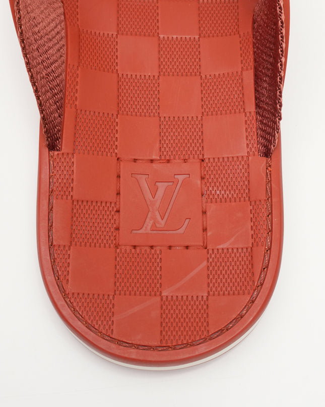 BEACH SANDALS MEN DAMIER ORANGE SIZE 8