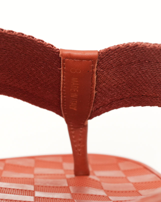 BEACH SANDALS MEN DAMIER ORANGE SIZE 8