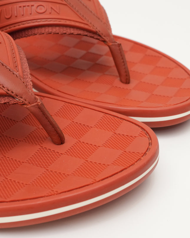 BEACH SANDALS MEN DAMIER ORANGE SIZE 8