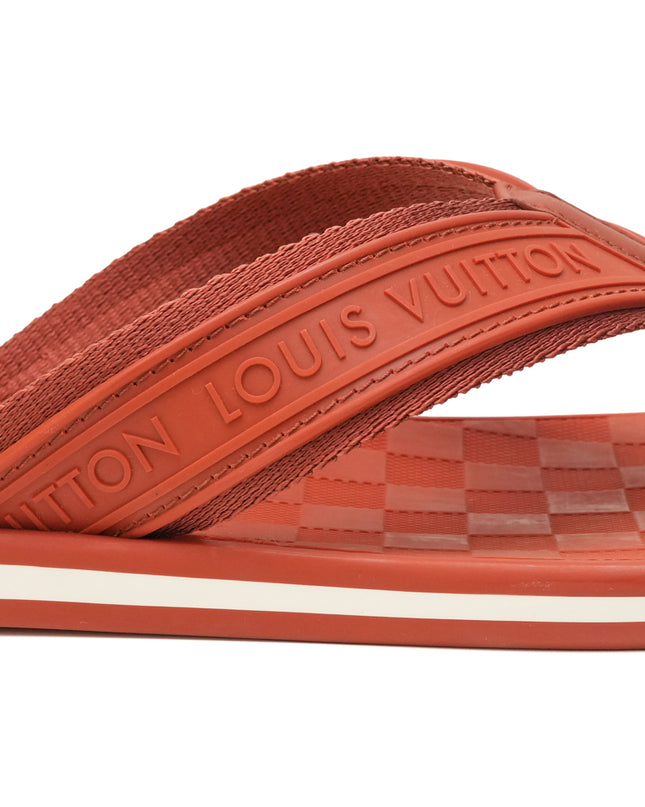 BEACH SANDALS MEN DAMIER ORANGE SIZE 8