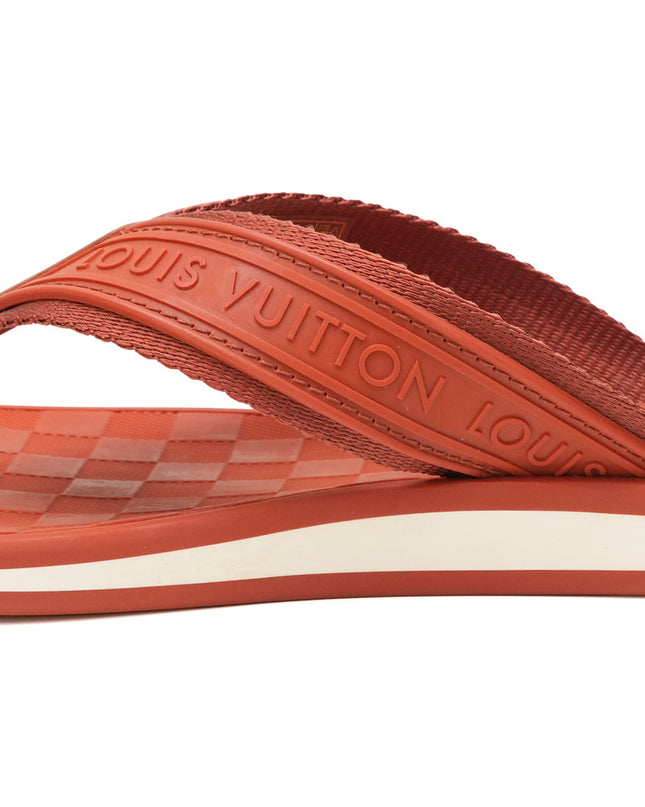 BEACH SANDALS MEN DAMIER ORANGE SIZE 8