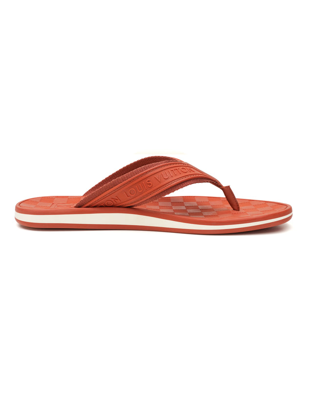 BEACH SANDALS MEN DAMIER ORANGE SIZE 8