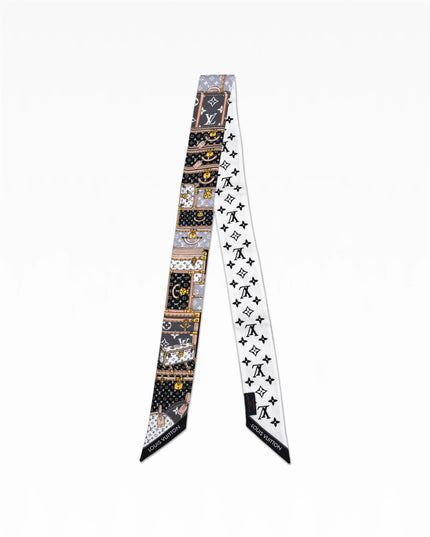 BANDEAU BB SCARF SILK BLACK X WHITE