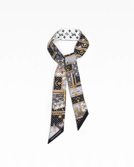 BANDEAU BB SCARF SILK BLACK X WHITE