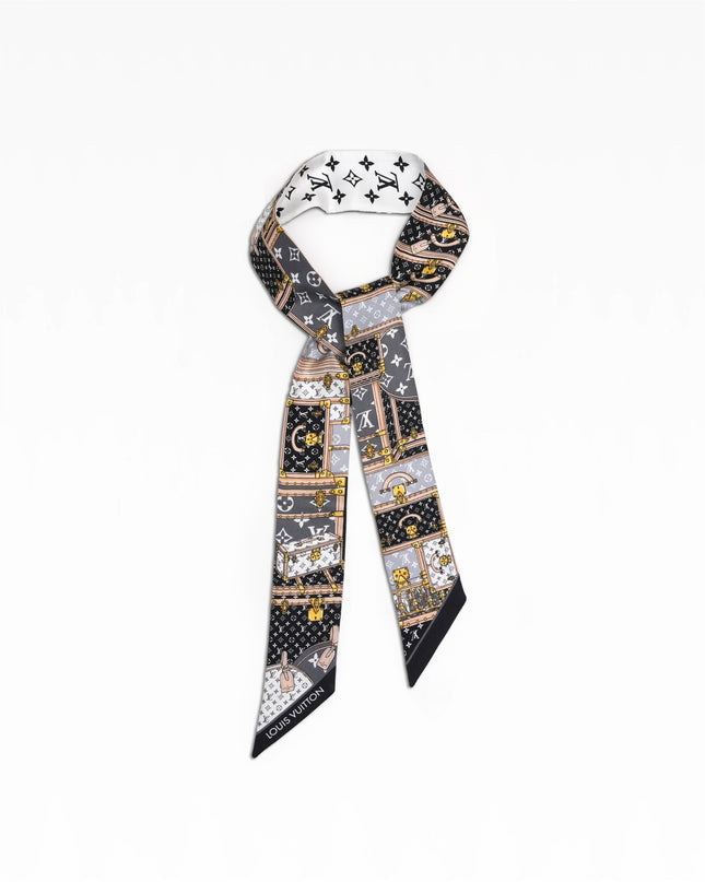 BANDEAU BB SCARF SILK BLACK X WHITE