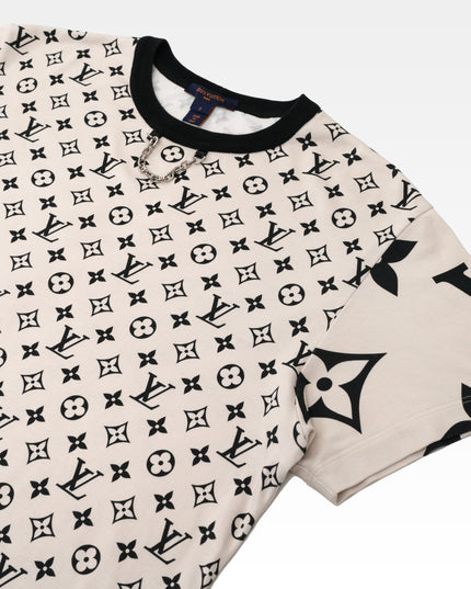 21AW COTTON T-SHIRT BLACK x BEIGE MONOGRAM