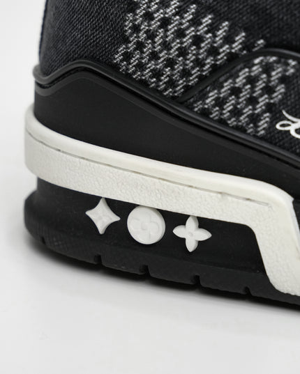 TRAINER LINE 2024 DENIM SNEAKERS DAMIER LOGO BLACK - SIZE 8