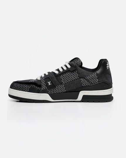 TRAINER LINE 2024 DENIM SNEAKERS DAMIER LOGO BLACK - SIZE 8