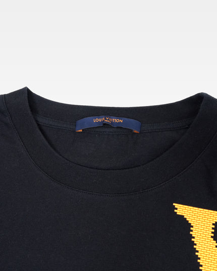 BLACK COTTON BRICK LOGO T-SHIRT