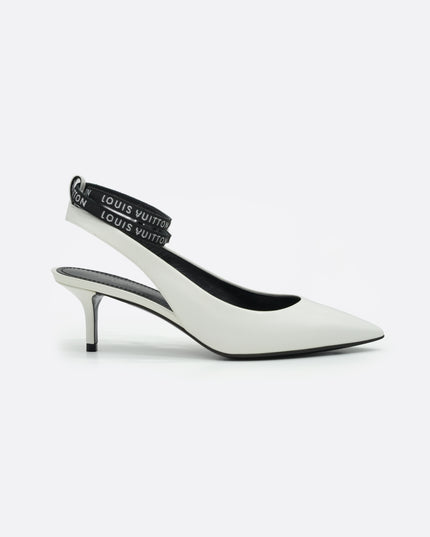 CALL BACK OPEN BACK PUMPS WHITE – SIZE 37