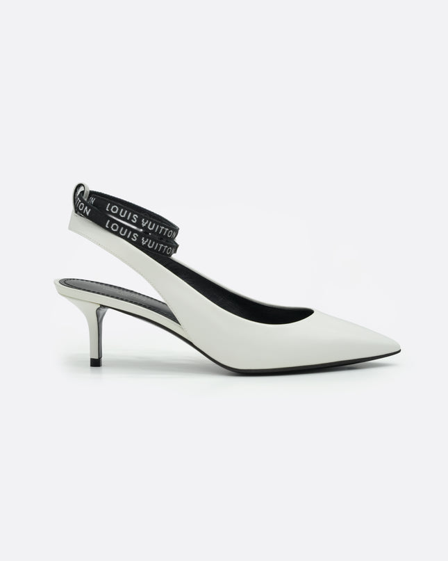 CALL BACK OPEN BACK PUMPS WHITE – SIZE 37