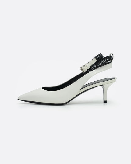 CALL BACK OPEN BACK PUMPS WHITE – SIZE 37